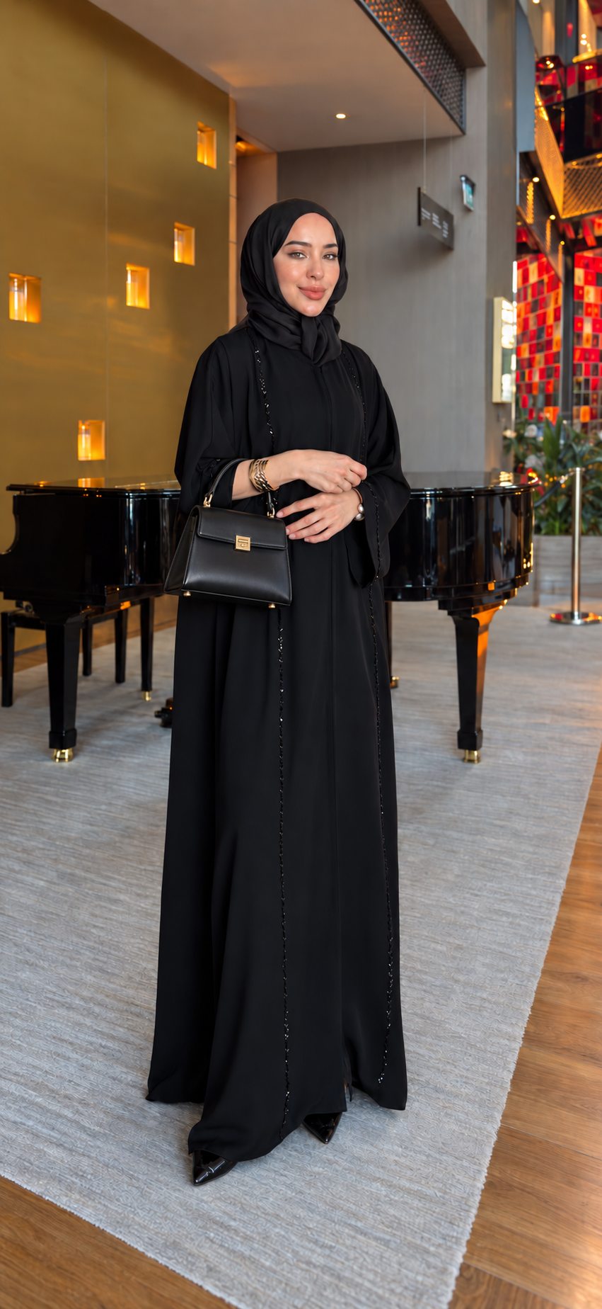 Siyah Zarif Abaya