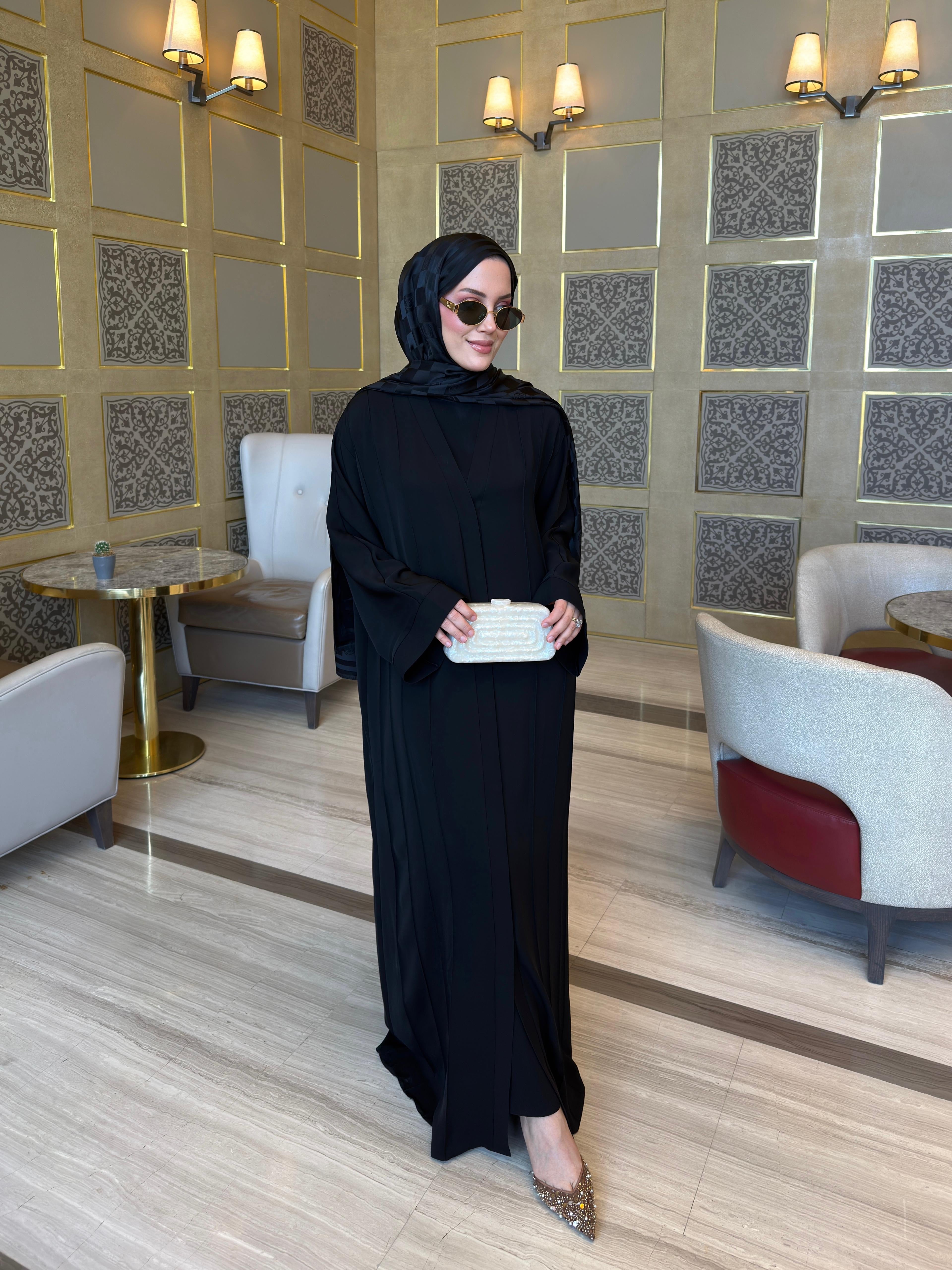 Nervürlü düz abaya