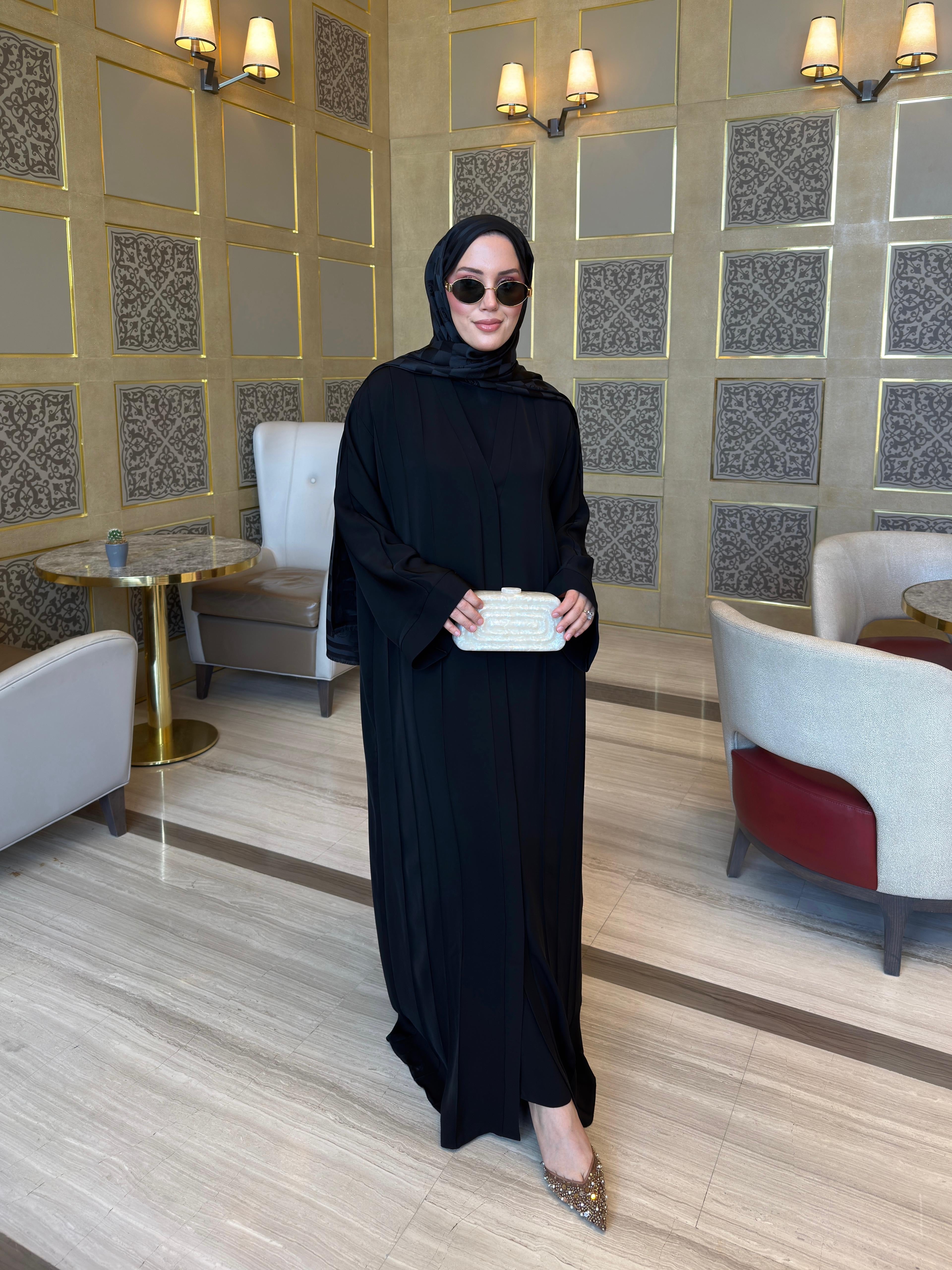 Nervürlü düz abaya