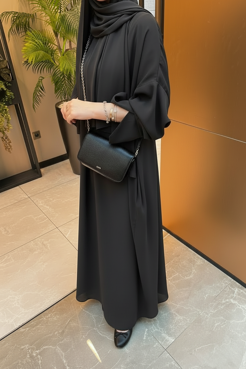 Antrasit Abaya Elbise