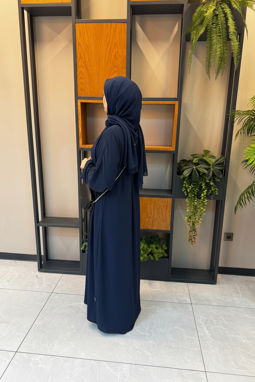 Lacivert Abaya Elbise