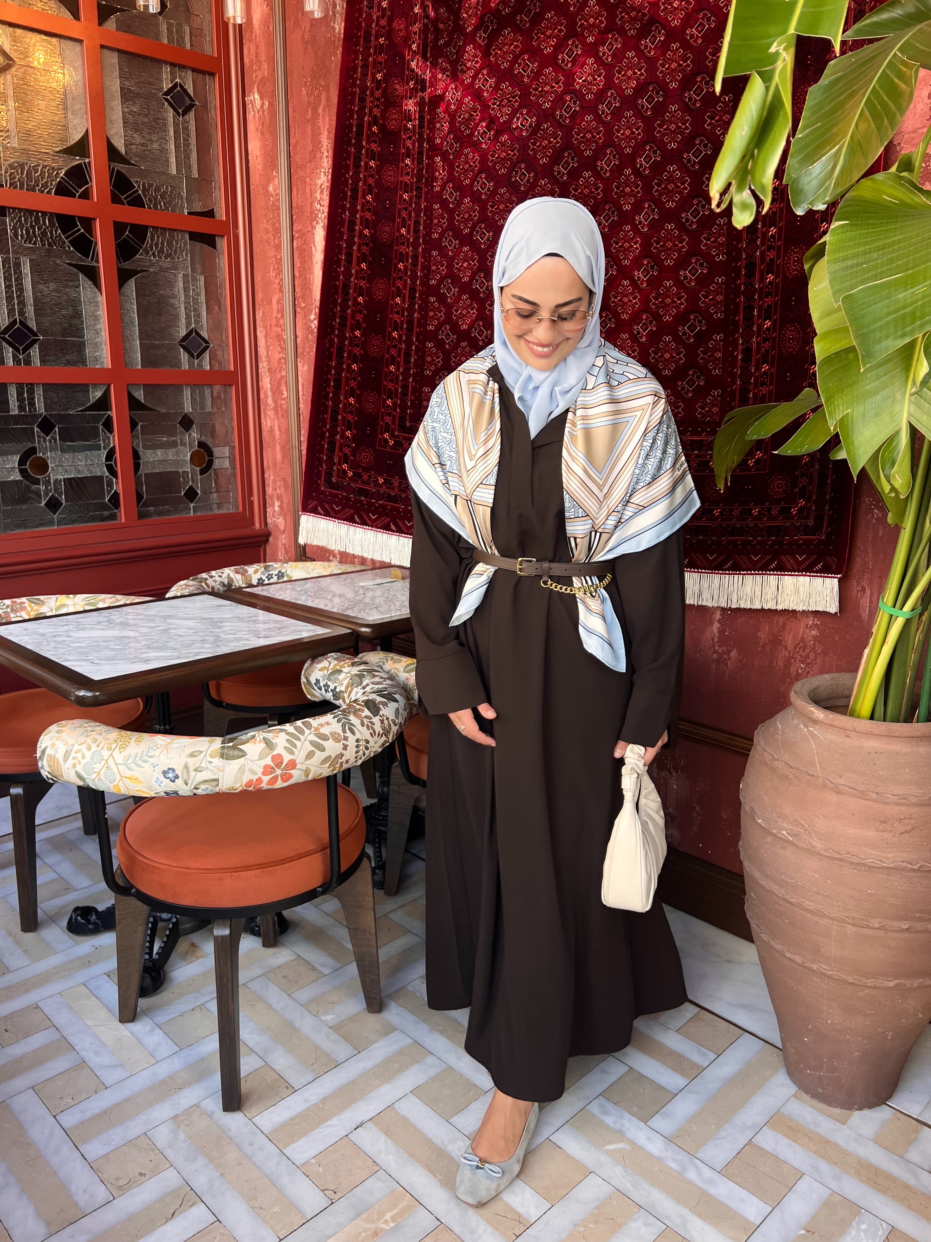 Acı kahve Abaya Elbise
