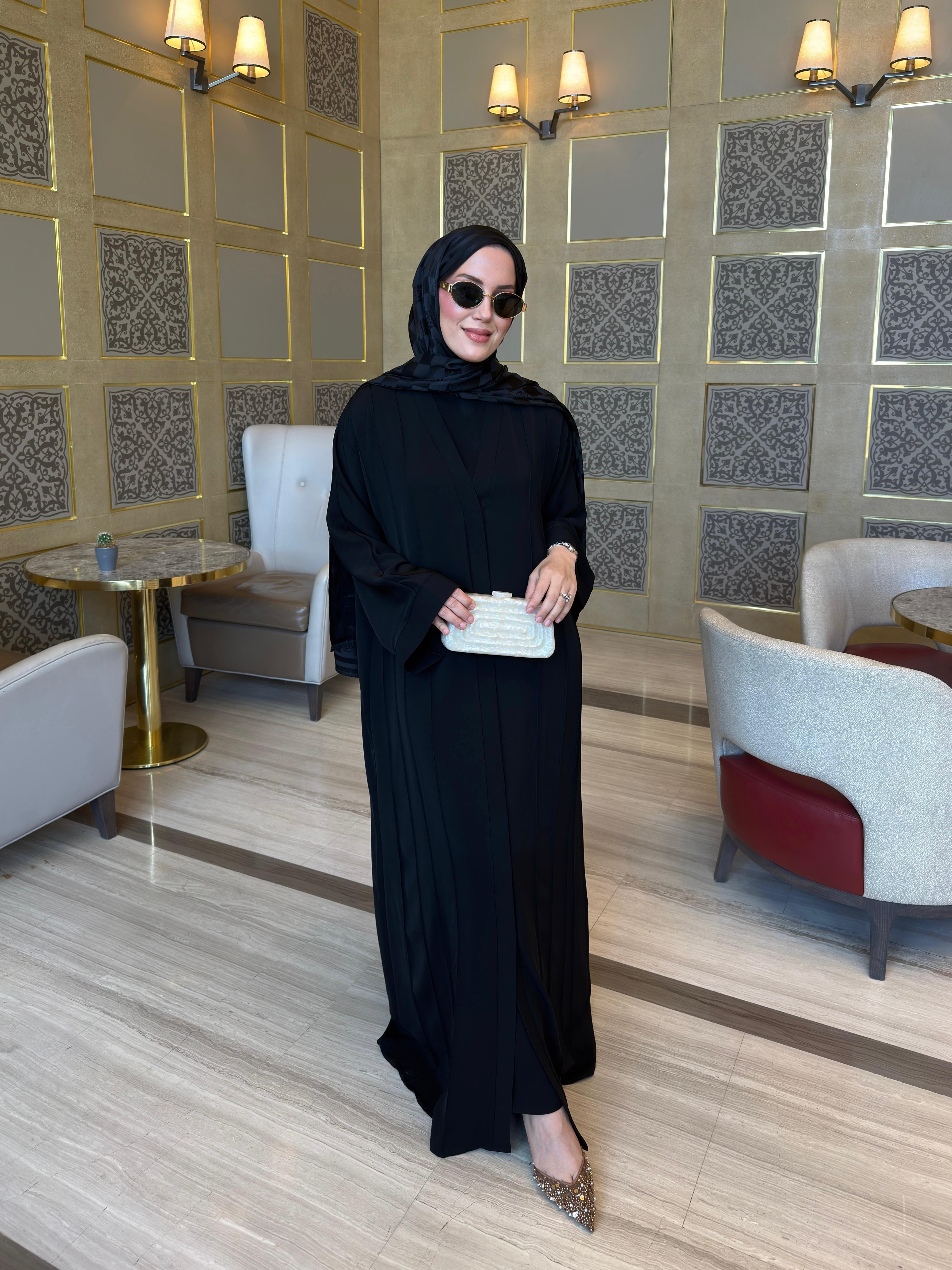 Nervürlü düz abaya