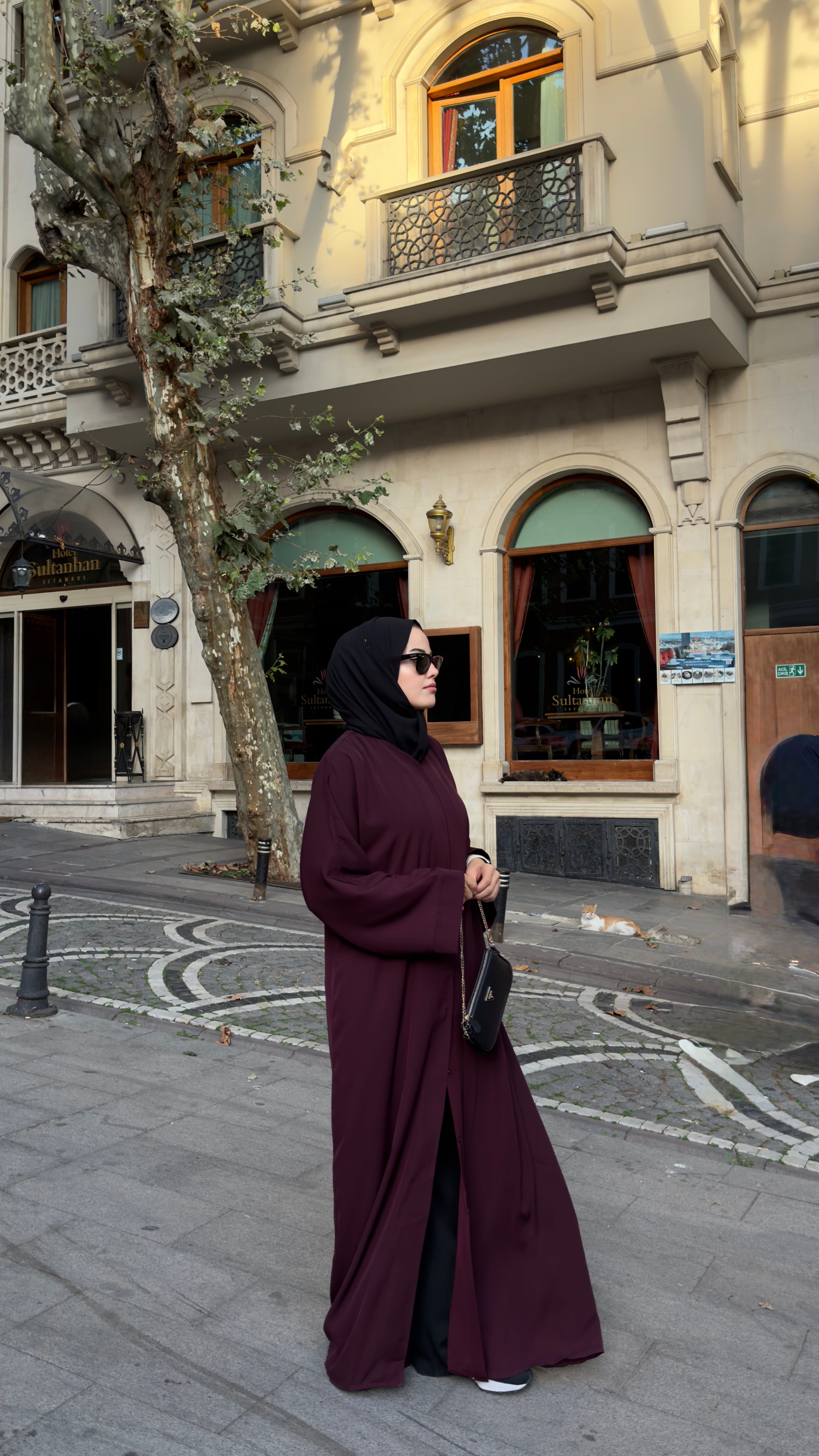 Mürdüm biyeli abaya