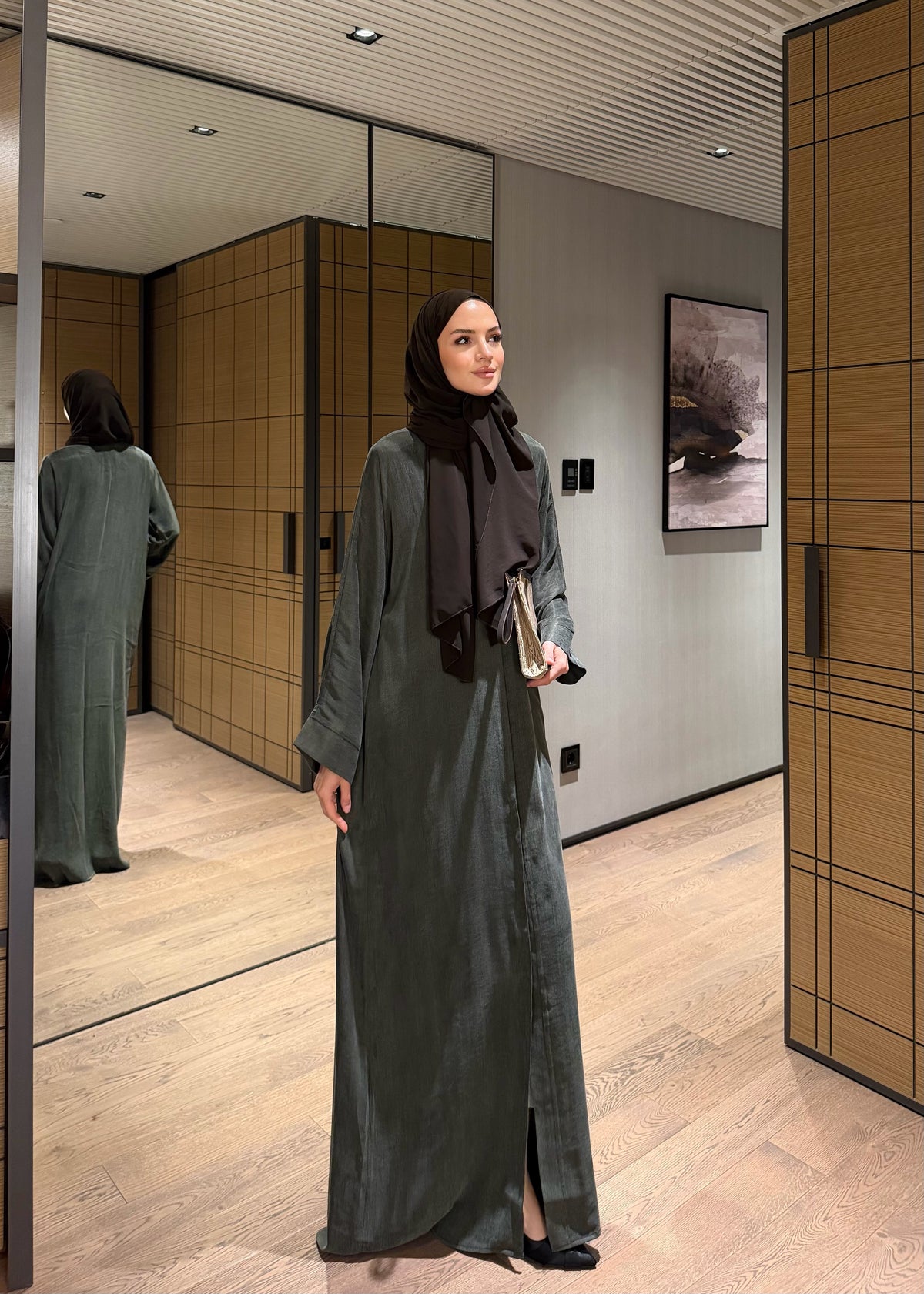 Yeşil Kupra Abaya