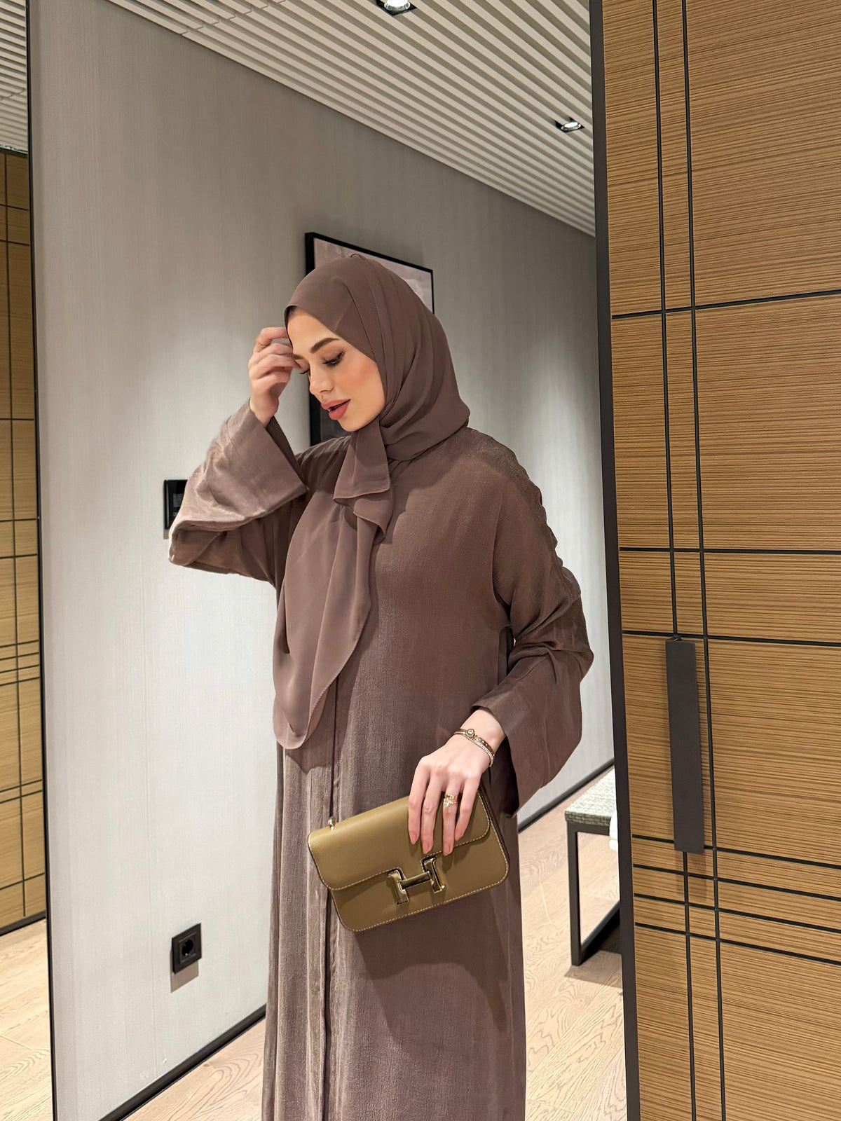 Kahve Kupra Abaya