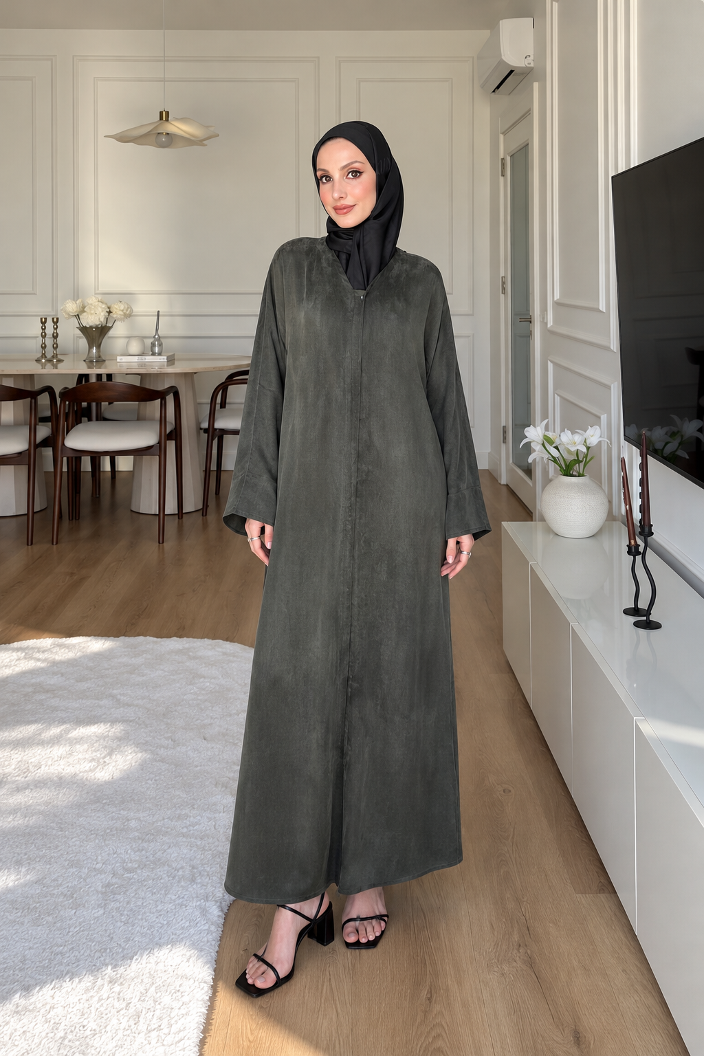 Yeşil Kupra Abaya