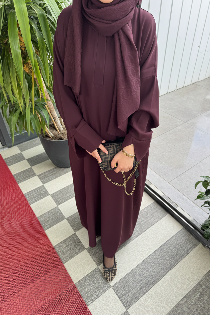 Mürdüm Abaya Elbise