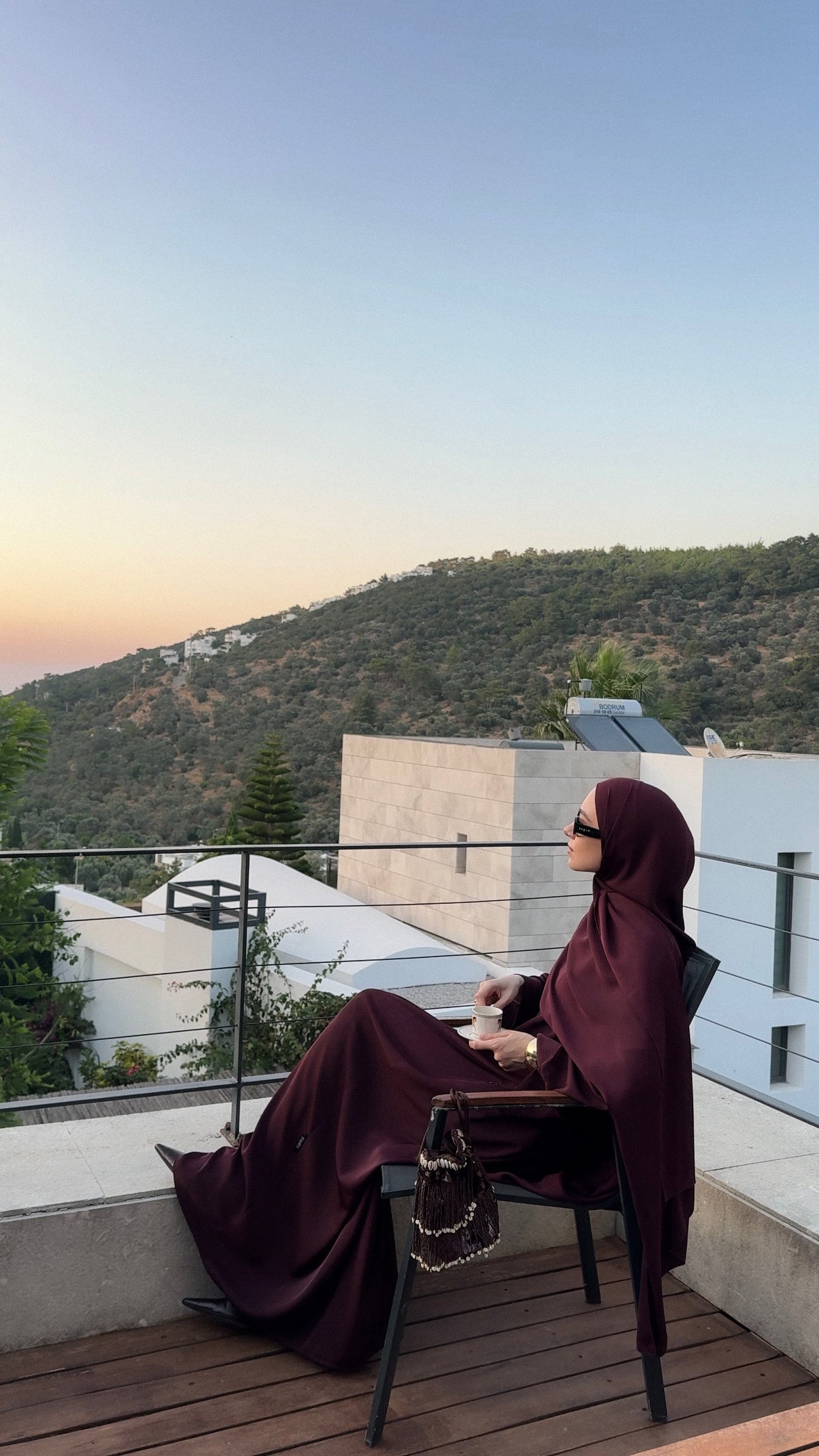 Mürdüm Abaya Elbise