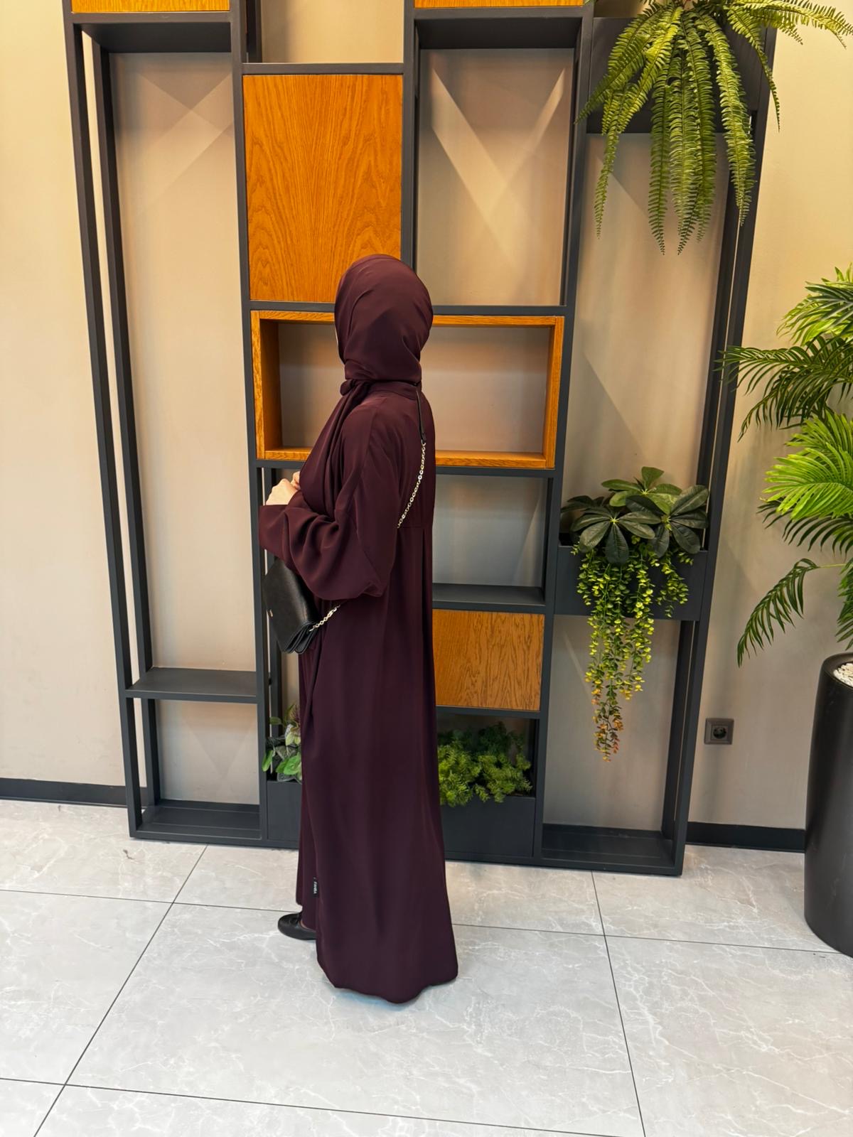 Mürdüm Abaya Elbise