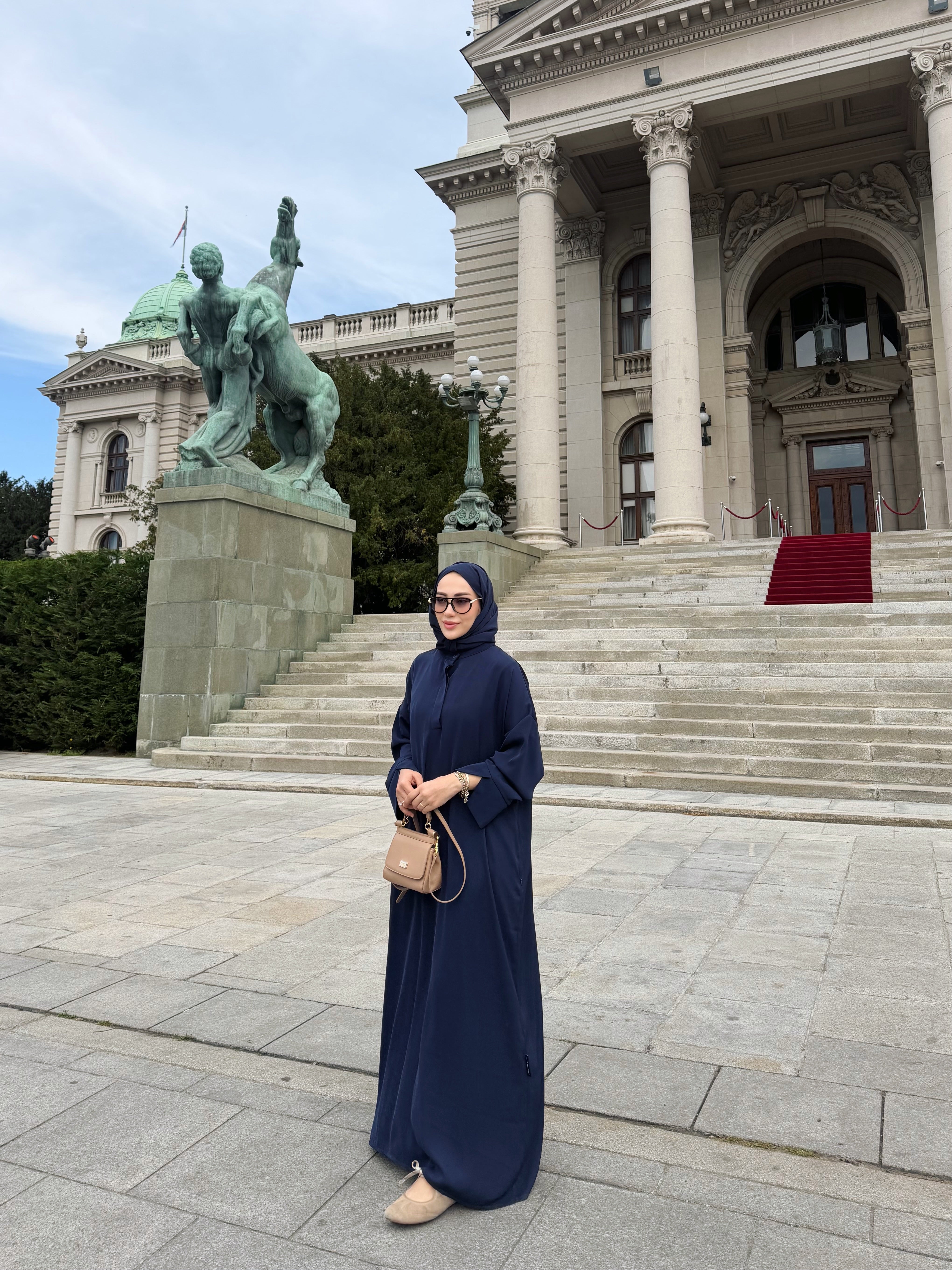 Lacivert Abaya Elbise