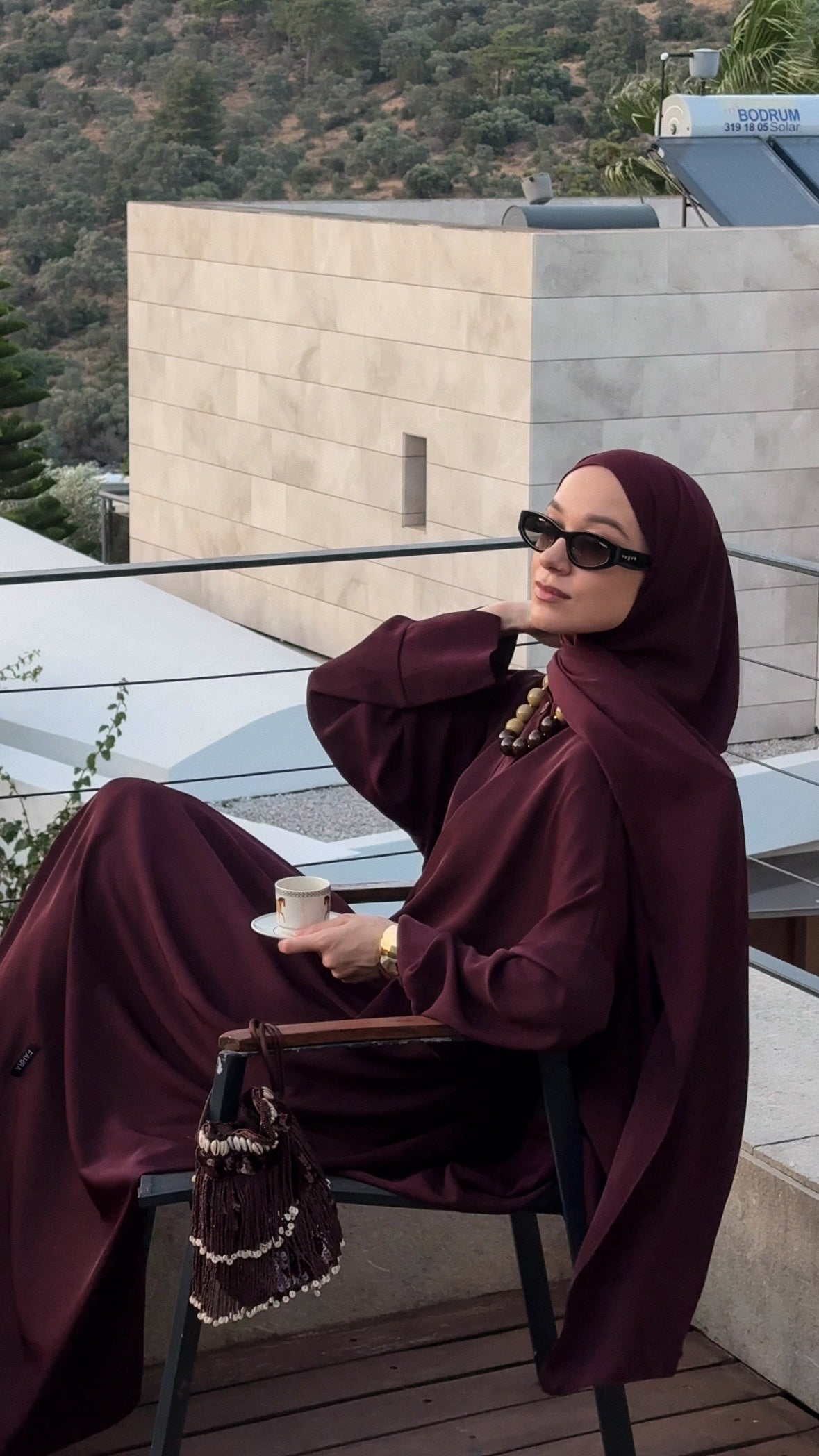 Mürdüm Abaya Elbise