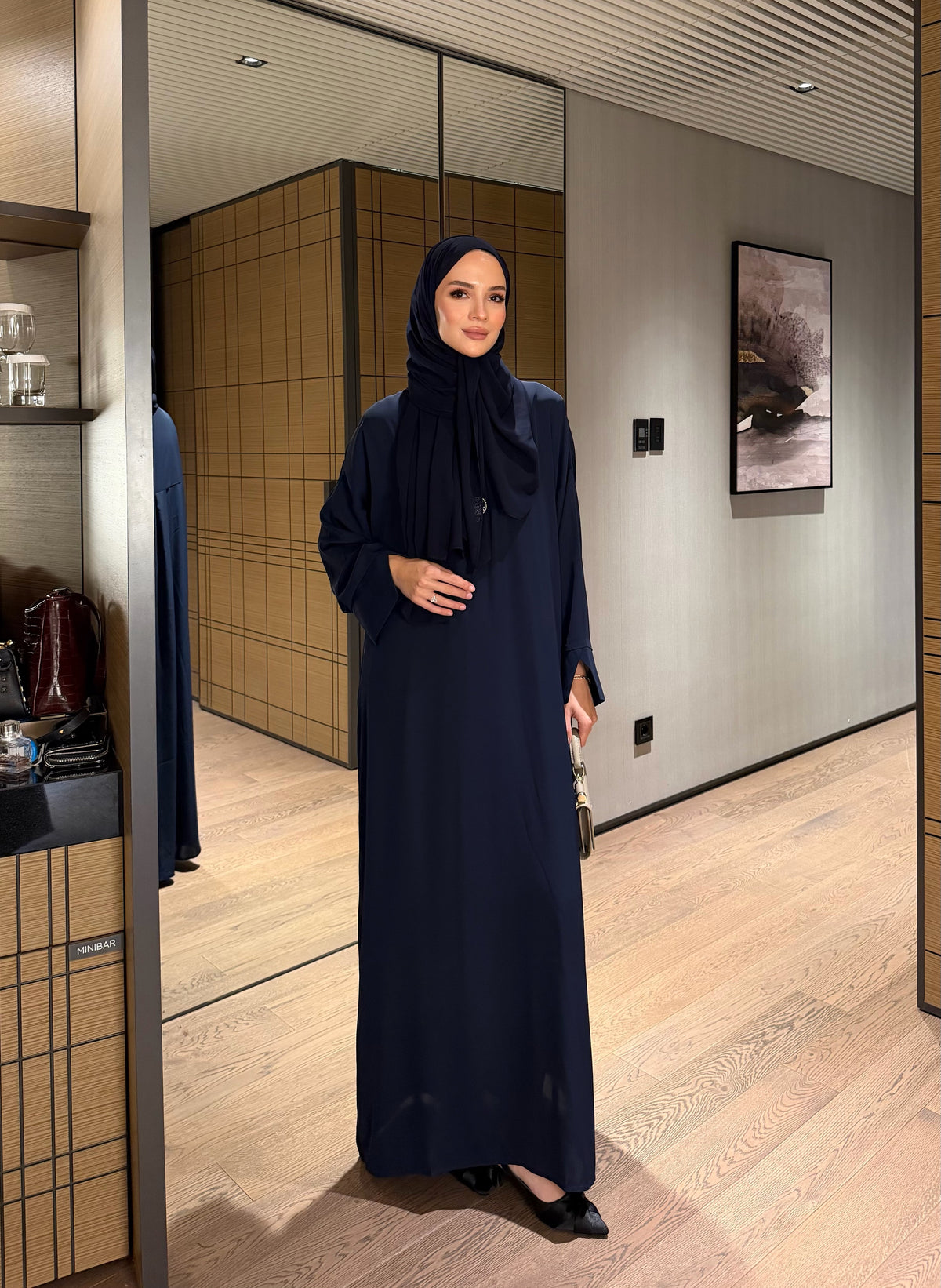 Lacivert Abaya Elbise