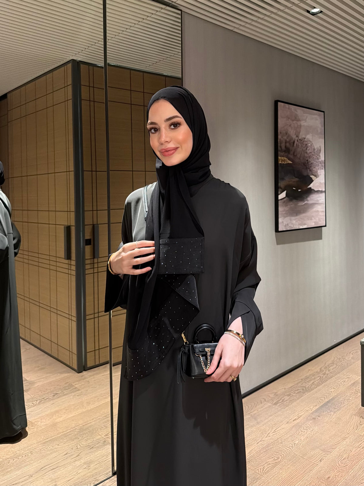 Antrasit abaya elbise