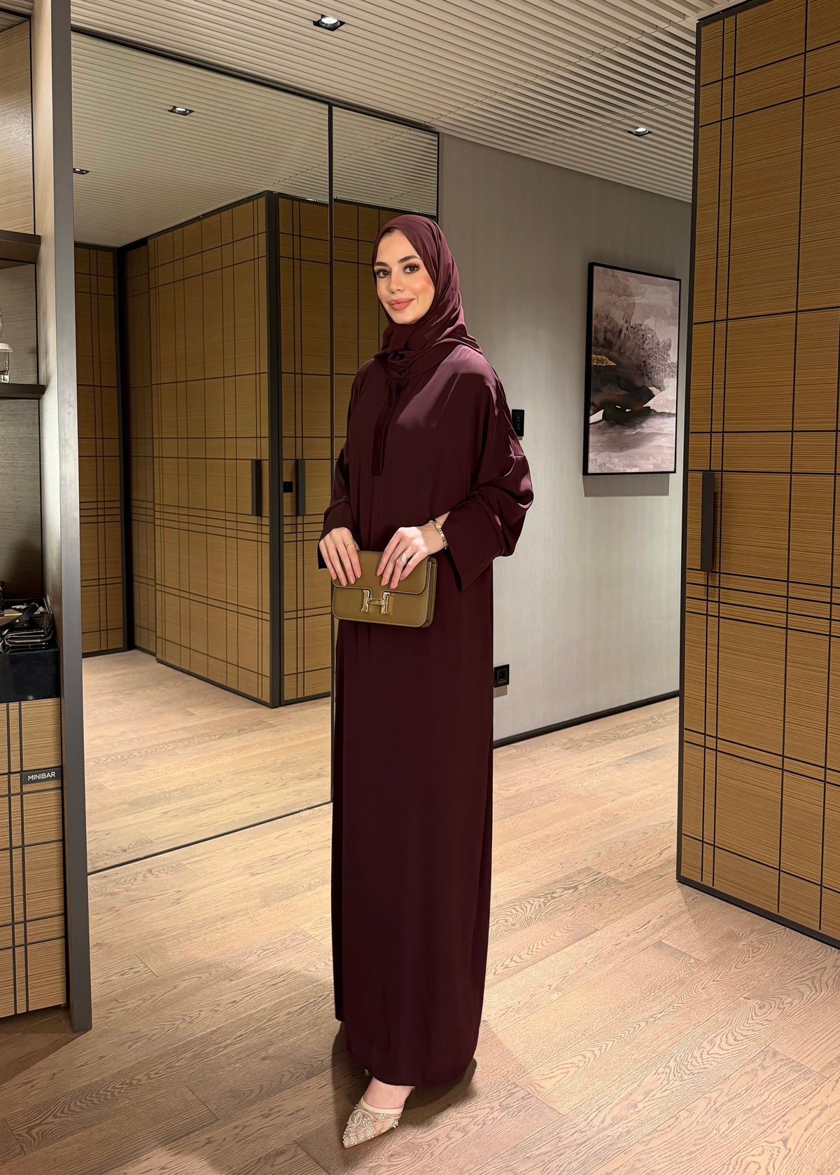 Mürdüm Abaya Elbise